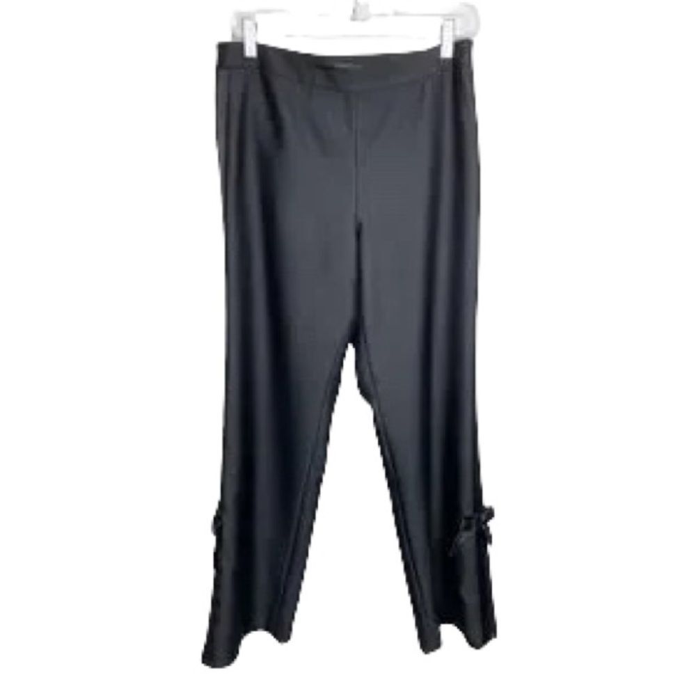 Terri Jon Tuxedo Pants Straight Leg Bow Accent Women's 4